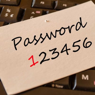 Bad password on sticky note